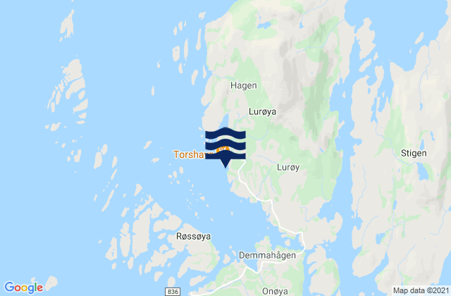 Mappa delle Getijden in Lurøy, Norway