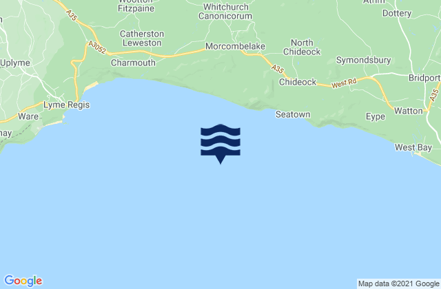 Mappa delle Getijden in Lyme Bay Beach, United Kingdom