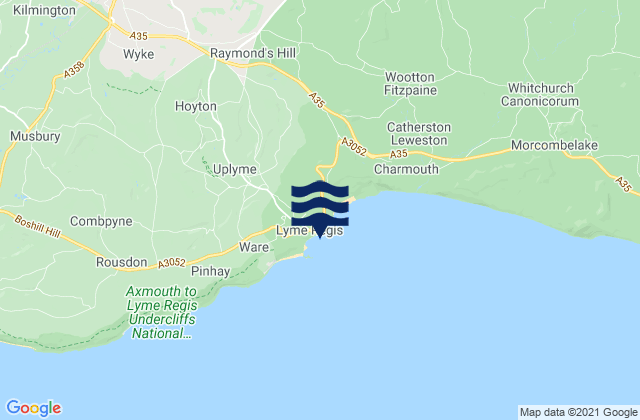 Mappa delle Getijden in Lyme Regis, United Kingdom