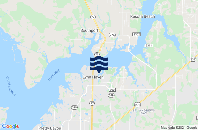 Mappa delle Getijden in Lynn Haven, United States