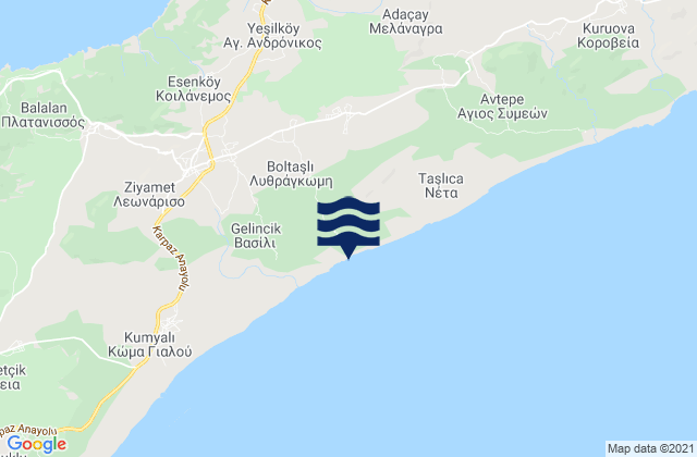 Mappa delle Getijden in Lythrágkomi, Cyprus