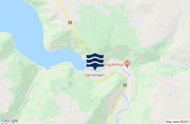 Mappa delle Getijden in Lærdal, Norway