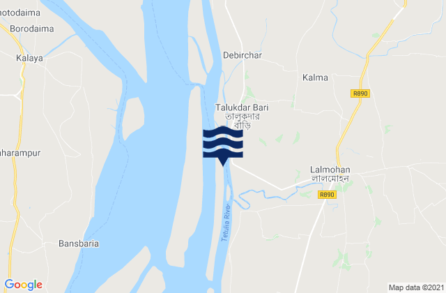 Mappa delle Getijden in Lālmohan, Bangladesh