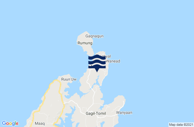 Mappa delle Getijden in Maap Municipality, Micronesia