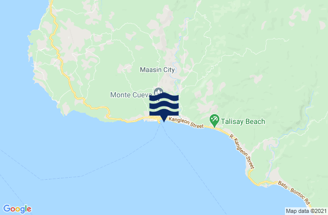 Mappa delle Getijden in Maasin, Philippines