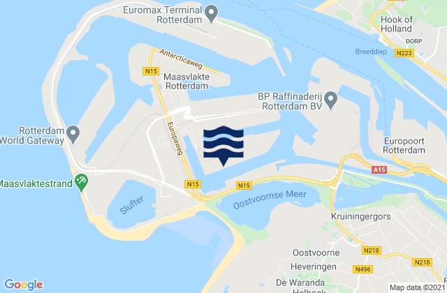 Mappa delle Getijden in Maasvlakte, Netherlands
