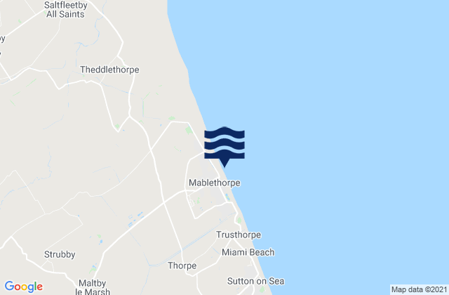 Mappa delle Getijden in Mablethorpe Town Beach, United Kingdom