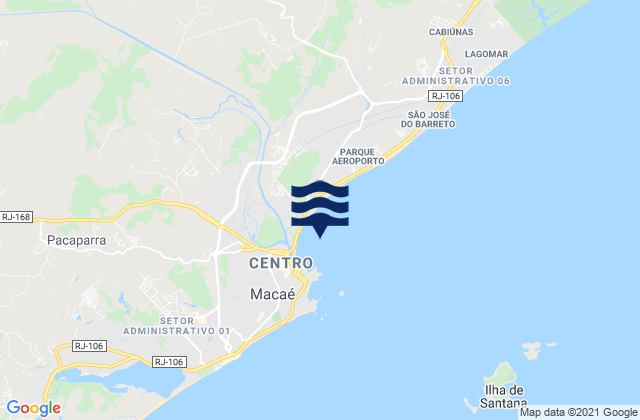 Mappa delle Getijden in Macae, Brazil