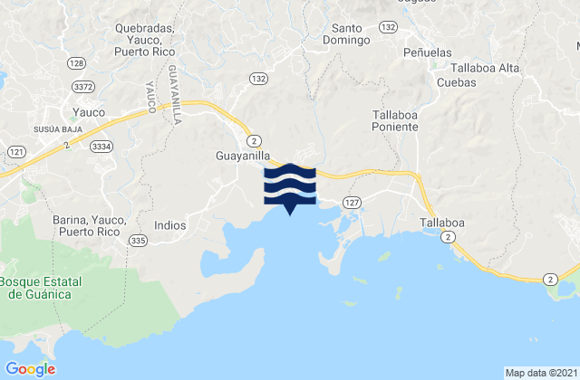 Mappa delle Getijden in Macaná Barrio, Puerto Rico