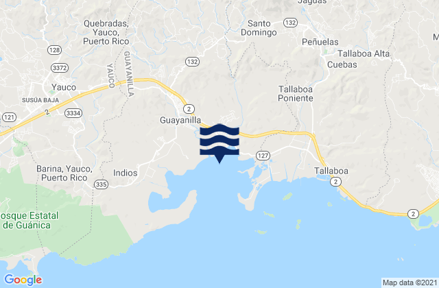 Mappa delle Getijden in Macaná Barrio, Puerto Rico