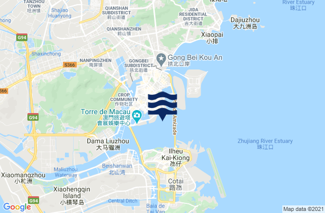 Mappa delle Getijden in Macao