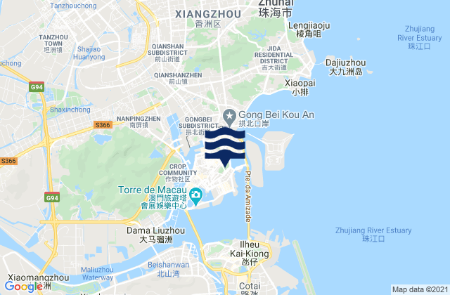 Mappa delle Getijden in Macau, Macao