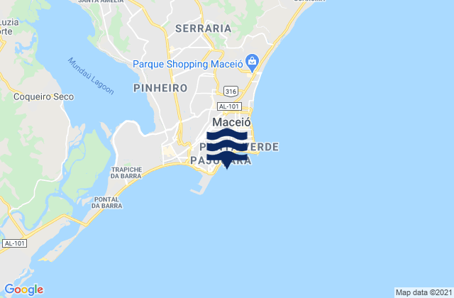 Mappa delle Getijden in Macei, Brazil