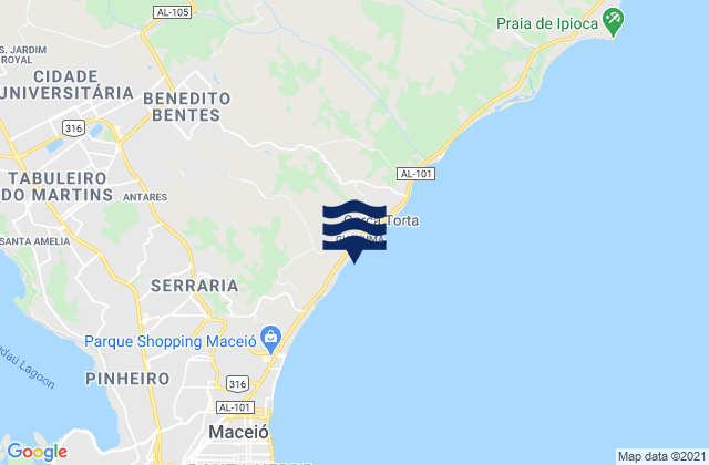Mappa delle Getijden in Maceió, Brazil