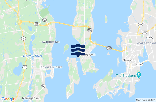 Mappa delle Getijden in Mackerel Cove, United States