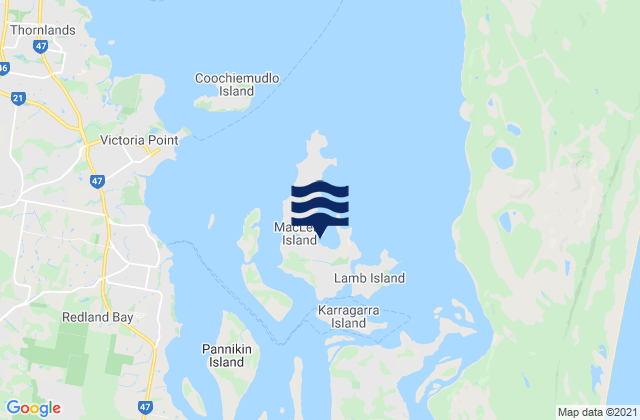 Mappa delle Getijden in Macleay Island, Australia