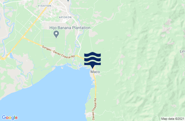 Mappa delle Getijden in Maco, Philippines