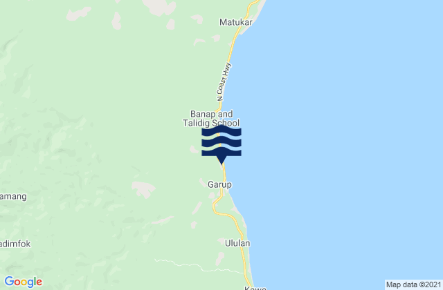 Mappa delle Getijden in Madang Province, Papua New Guinea