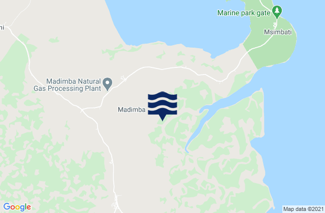 Mappa delle Getijden in Madimba, Tanzania