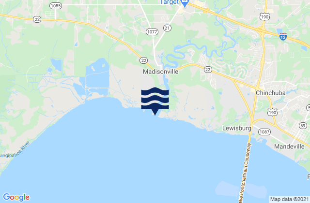 Mappa delle Getijden in Madisonville (Tchefuncte River Lake Pontchartrain), United States