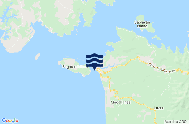 Mappa delle Getijden in Magallanes, Philippines