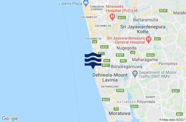 Mappa delle Getijden in Maharagama, Sri Lanka