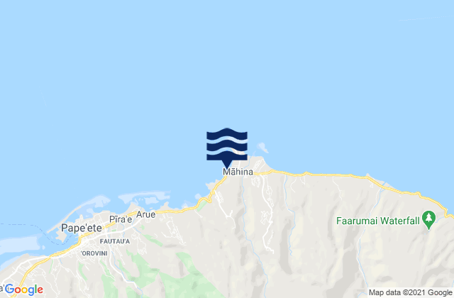 Mappa delle Getijden in Mahina, French Polynesia