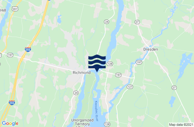 Mappa delle Getijden in Maine Kennebec Bridge 0.2 n.mi. SW of, United States