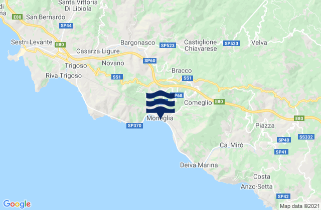Mappa delle Getijden in Maissana, Italy