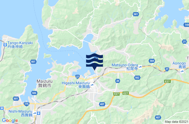 Mappa delle Getijden in Maizuru (Higasi-Ko), Japan