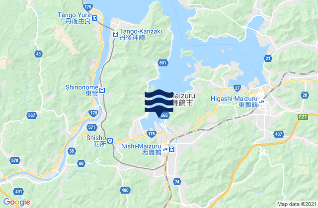 Mappa delle Getijden in Maizuru, Japan
