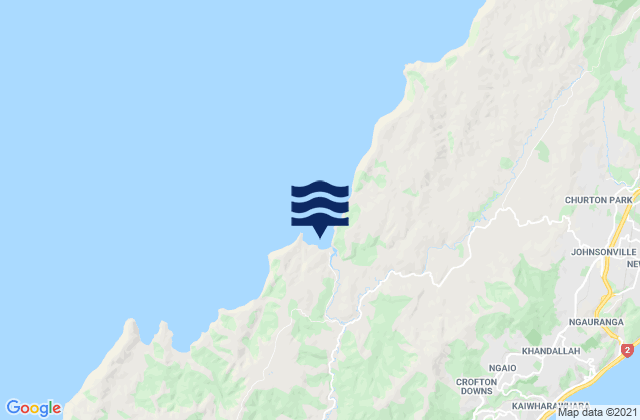 Mappa delle Getijden in Makara Beach, New Zealand