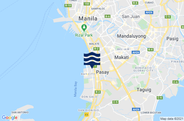 Mappa delle Getijden in Makati City, Philippines