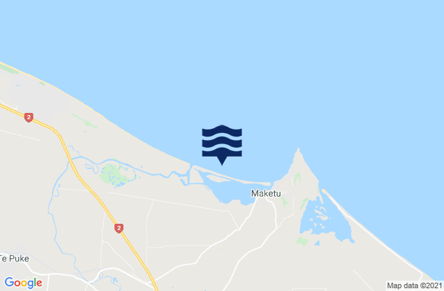 Mappa delle Getijden in Maketu Estuary, New Zealand