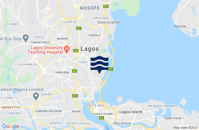 Mappa delle Getijden in Makoko, Nigeria