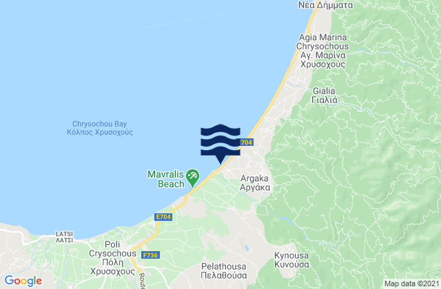 Mappa delle Getijden in Makoúnta, Cyprus