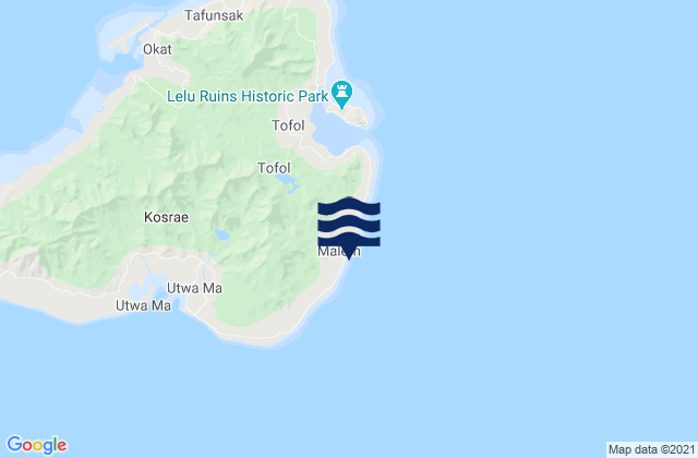 Mappa delle Getijden in Malem, Micronesia