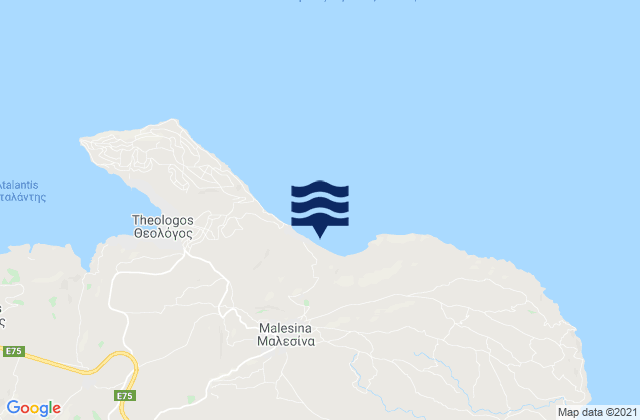 Mappa delle Getijden in Malesína, Greece