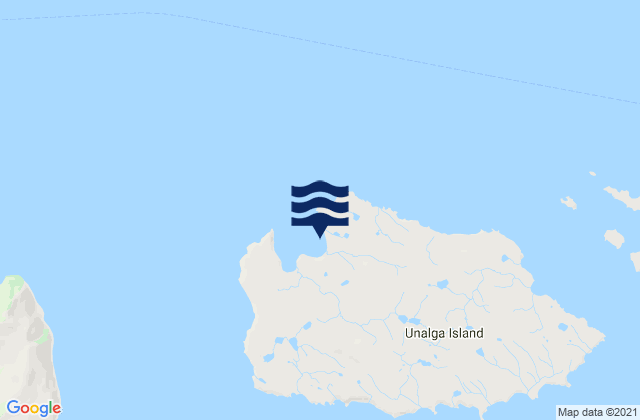 Mappa delle Getijden in Malga Bay (Unalga Island), United States
