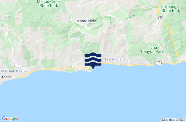 Mappa delle Getijden in Malibu Lagoon State Beach, United States
