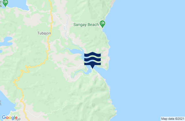 Mappa delle Getijden in Malinao Inlet (Dinagat Island), Philippines