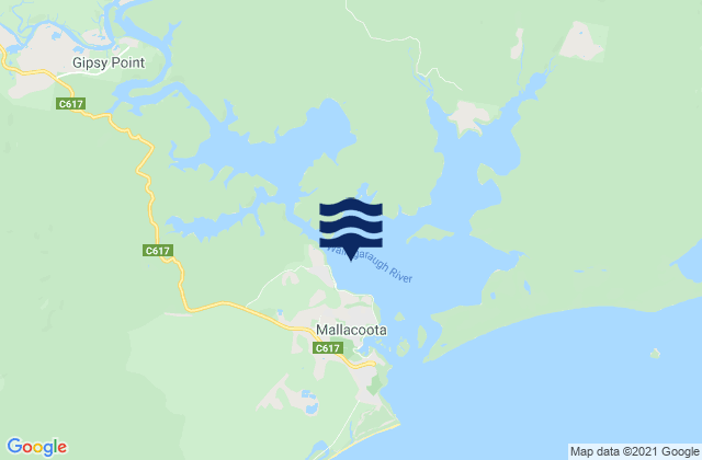 Mappa delle Getijden in Mallacoota Lake, Australia
