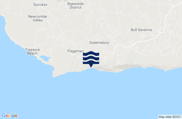 Mappa delle Getijden in Malvern, Jamaica