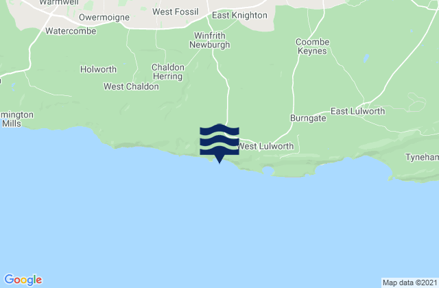 Mappa delle Getijden in Man O'War Beach, United Kingdom