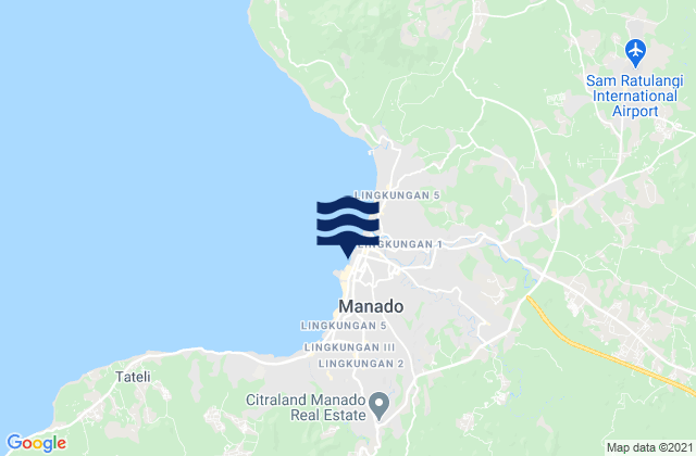 Mappa delle Getijden in Manado, Indonesia