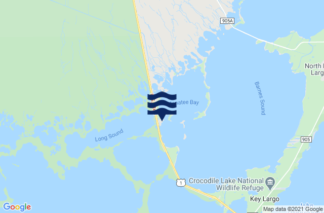 Mappa delle Getijden in Manatee Creek Manatee Bay Barnes Sound, United States