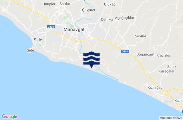 Mappa delle Getijden in Manavgat İlçesi, Turkey