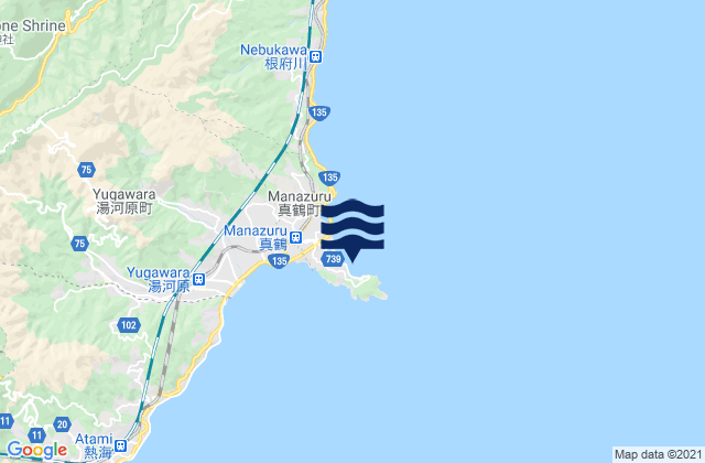 Mappa delle Getijden in Manazuru, Japan