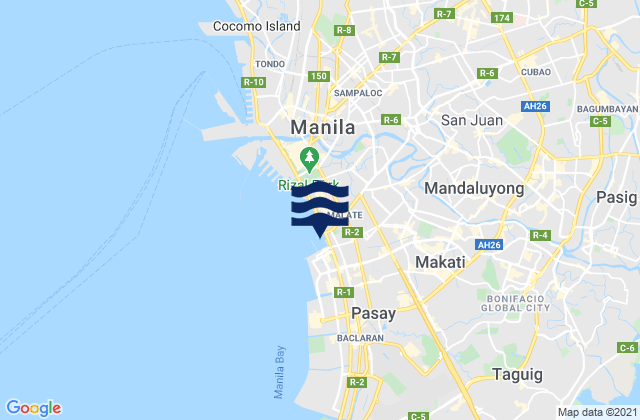 Mappa delle Getijden in Mandaluyong City, Philippines