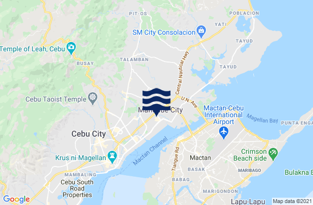 Mappa delle Getijden in Mandaue City, Philippines